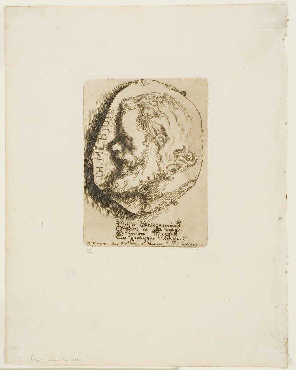 Charles Meryon profil portréja alkotó: Félix Henri Bracquemond