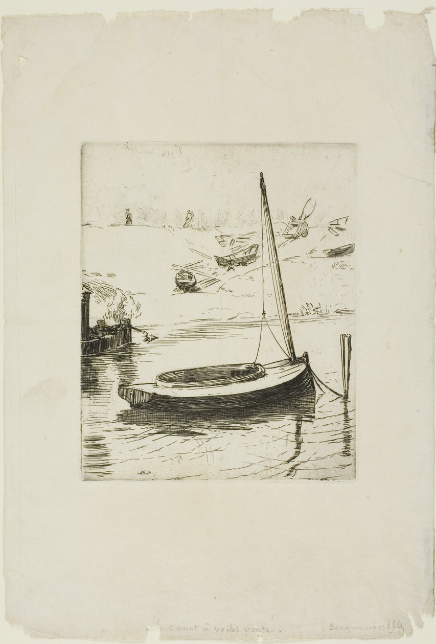 A hajó leeresztett vitorlával alkotó: Félix Henri Bracquemond
