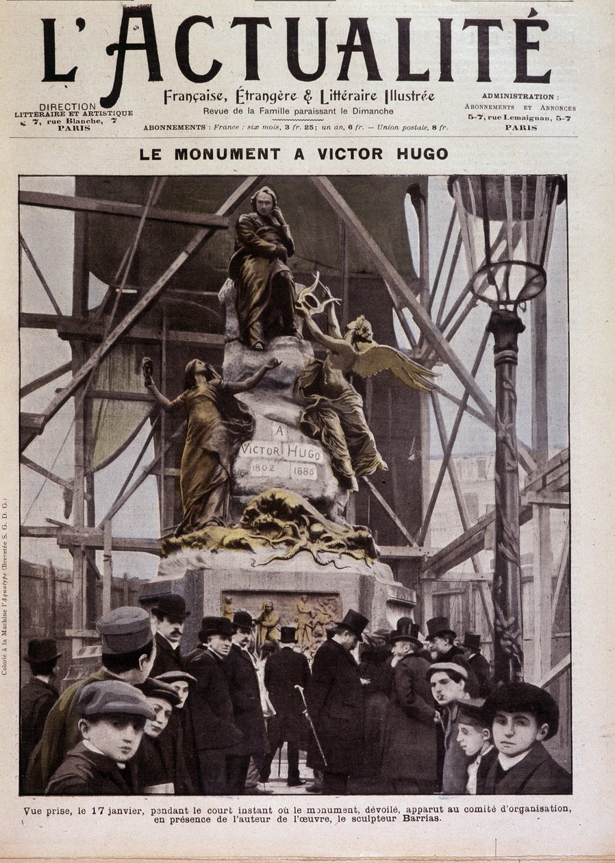 Victor Hugo emlékművének felavatása Barriasnál, Párizsban, január 17-én alkotó: Félix Joseph Barrias