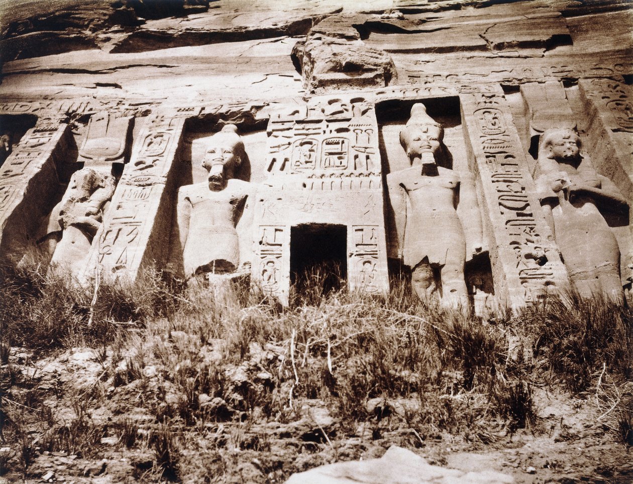 Abou-Semblil, Petit Speos, a homlokzat központi része, 1853-54 körül alkotó: Félix Teynard