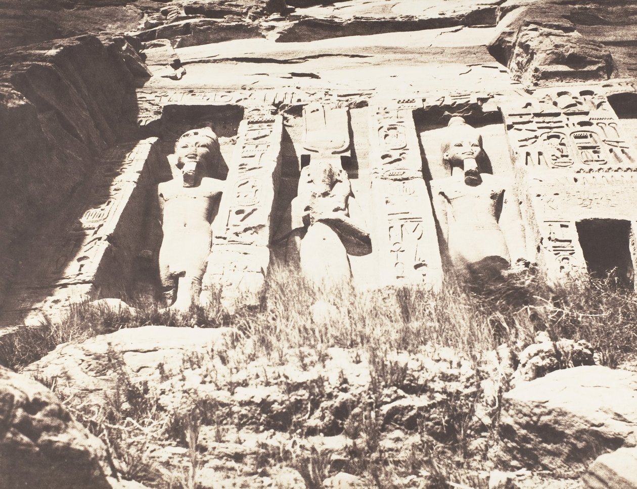 Abou-Sembil, Petit Spéos - A homlokzat bal oldala, 1851-52, nyomtatva 1853-54. alkotó: Félix Teynard