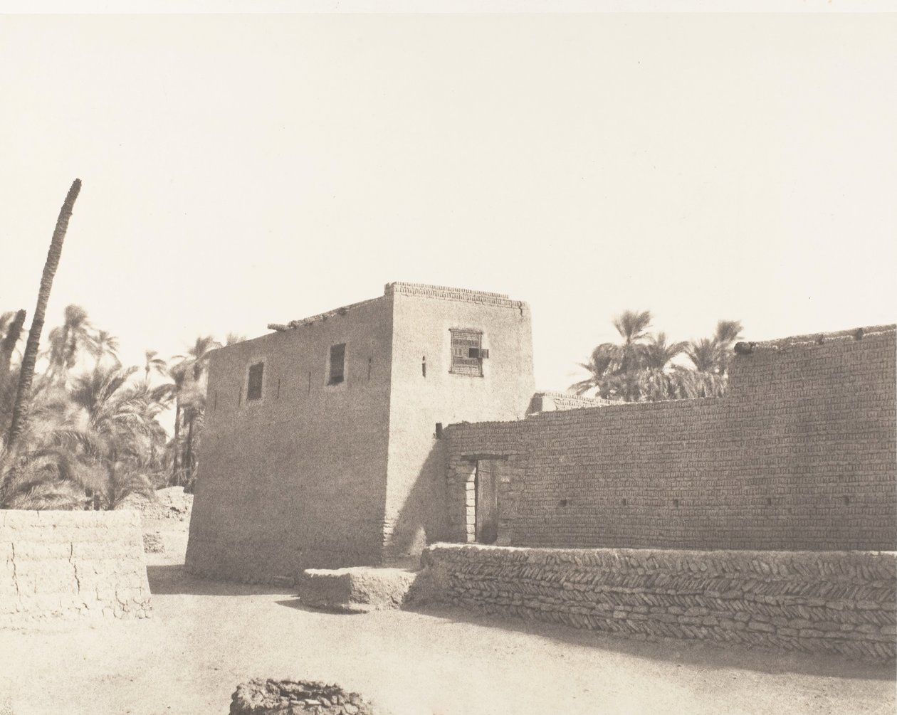 Deir, Carrefour et Habitation Particulière, 1851-52, nyomtatva 1853-54. alkotó: Félix Teynard