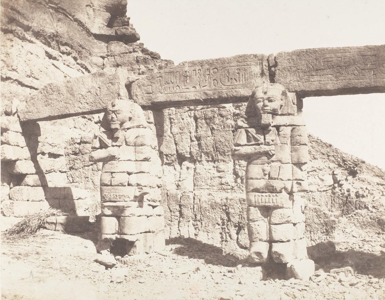 Djerf-Hocein Tutzis, Hemi-Spéos, a Külső Párt kolosszai, 1851-52, nyomtatva 1853-54. alkotó: Félix Teynard