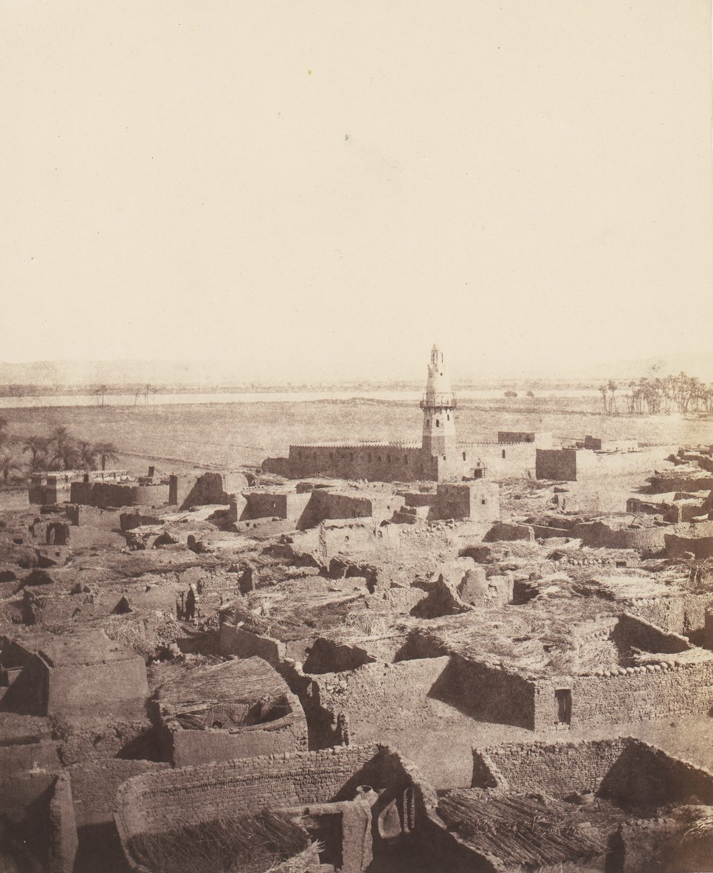 Edfu, A város általános aspektusa a Py... központi platformjáról nézve, 1851-52, nyomtatva 1853-54. alkotó: Félix Teynard