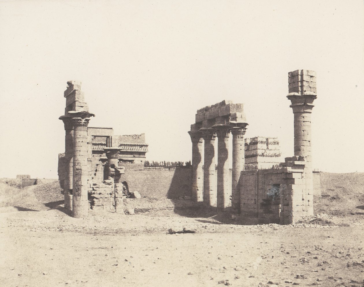 Erment Hermonthis, Vue Générale des Ruines -Temple et Mammisi, 1851-52, nyomtatva 1853-54. alkotó: Félix Teynard