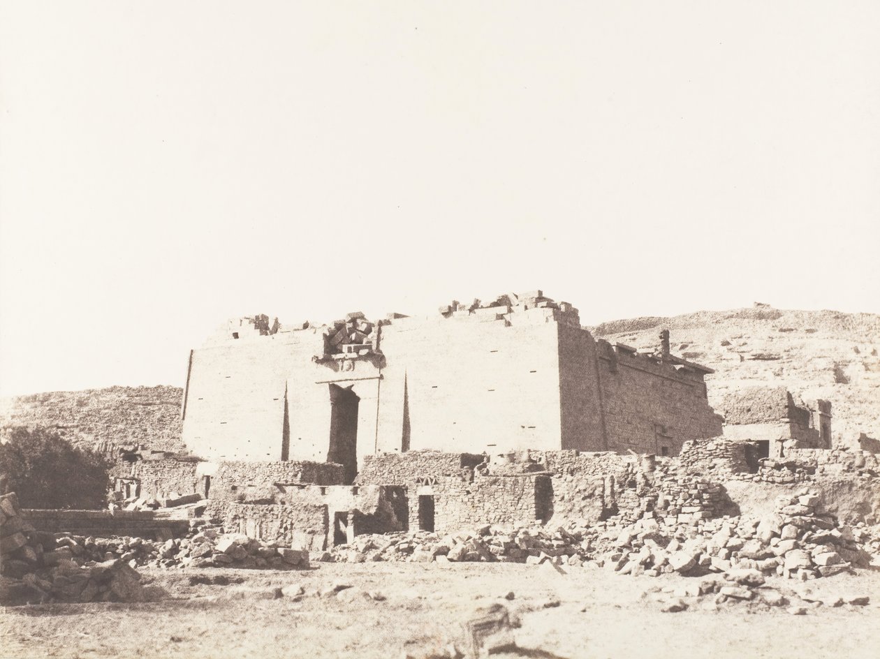 Kalabcheh Talmis, A templom romjai – Homlokzat és burkolatfal, 1851-52, nyomtatva 1853-54. alkotó: Félix Teynard