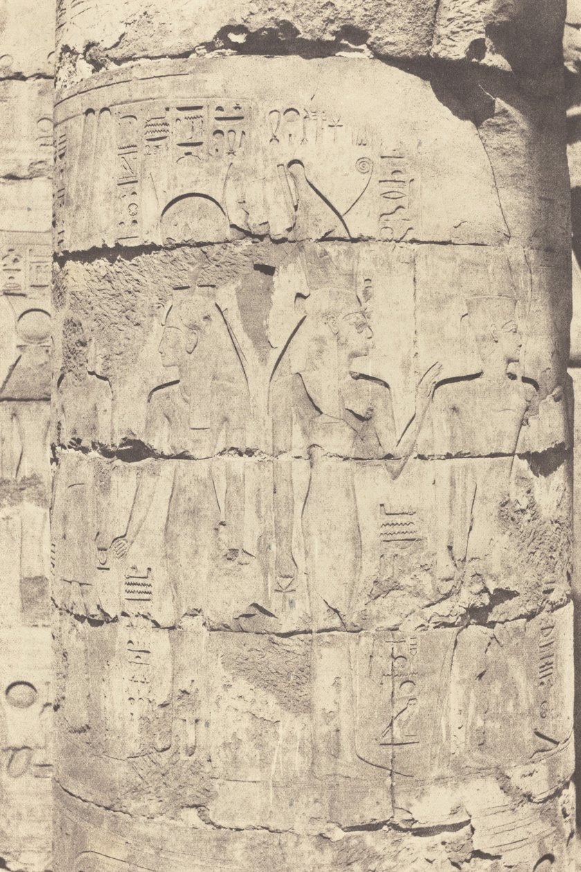 Karnak (Théba), Palota - Hipostil terem - Központi oszlopcsarnok - Futdísz alkotó: Félix Teynard