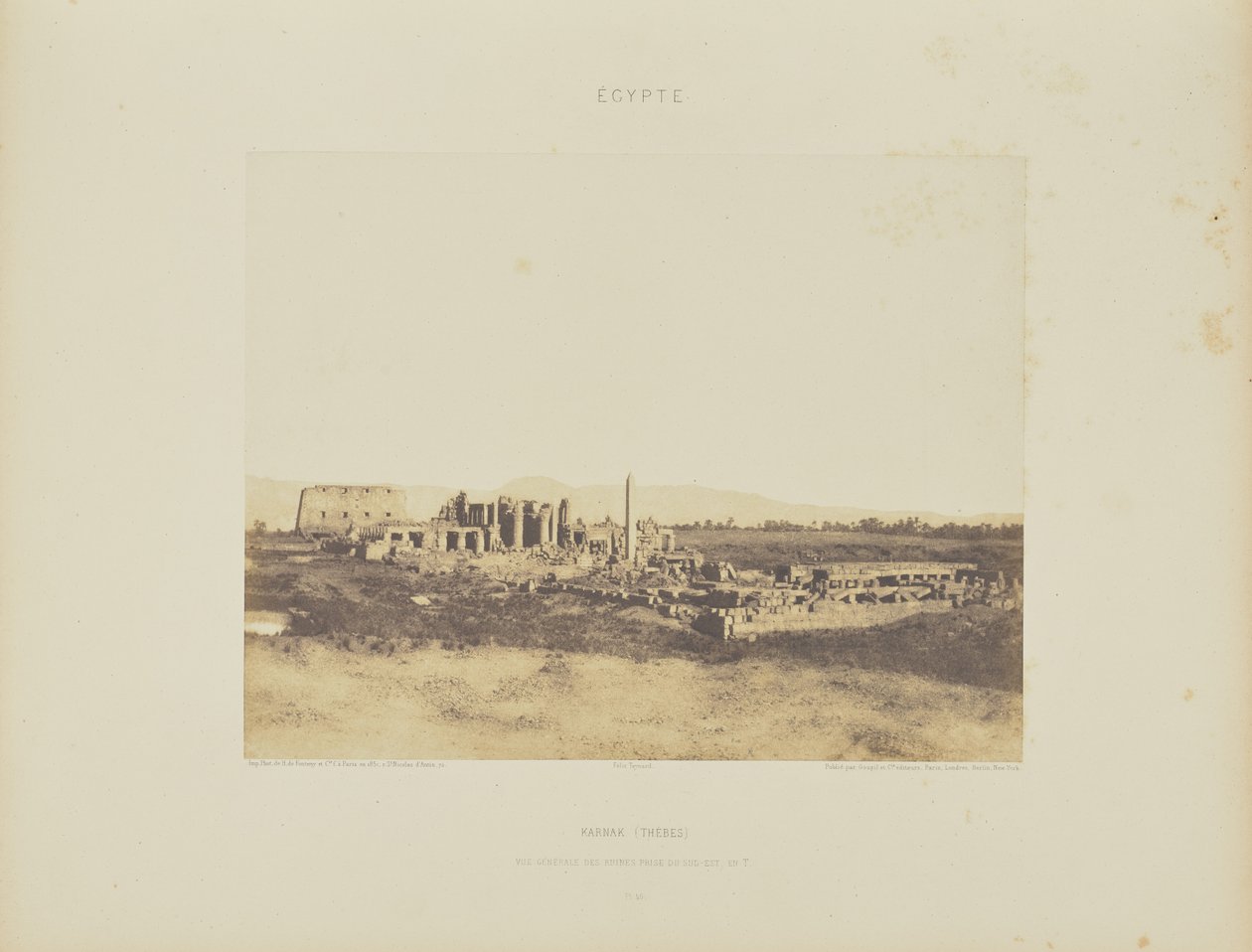 Karnak (Théba). A romok általános látképe délkelet felől, T-ban. alkotó: Félix Teynard