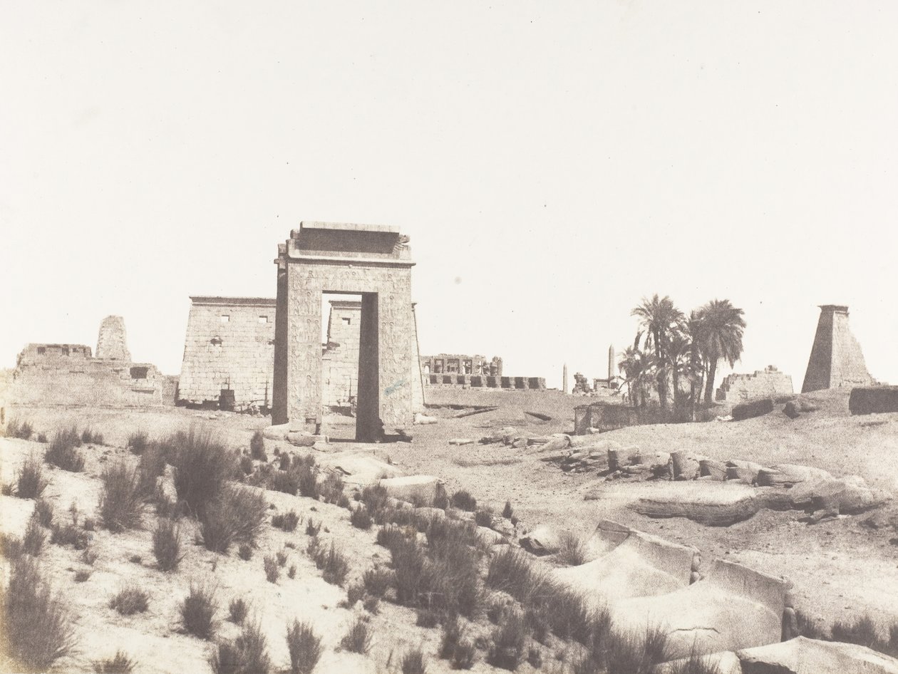 Karnak Théba, A B pontból vett romok általános képe, 1851-52, nyomtatva 1853-54. alkotó: Félix Teynard