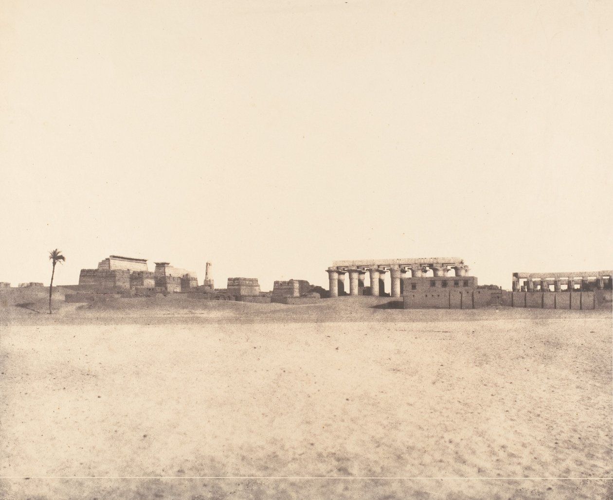 Louksor Théba, A romok általános képe, 1851-52. alkotó: Félix Teynard