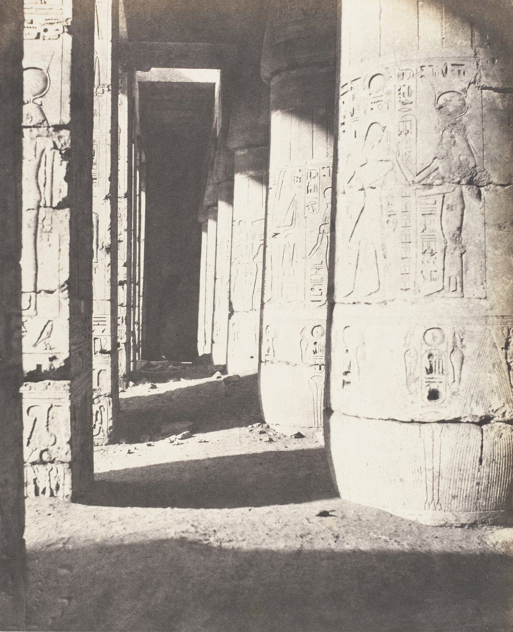 Medinet-Abou Thebes, Later Constructions - Second Court - Ga..., 1851-52, printed 1853-54. alkotó: Félix Teynard