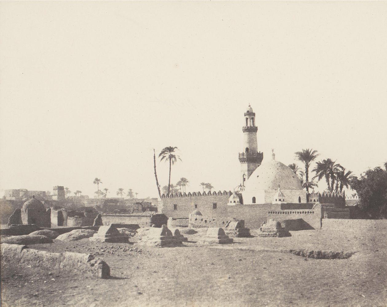 Souâdj, Muszlim temető és Mouràd-Bey sírja, 1851-52, nyomtatva 1853-54. alkotó: Félix Teynard
