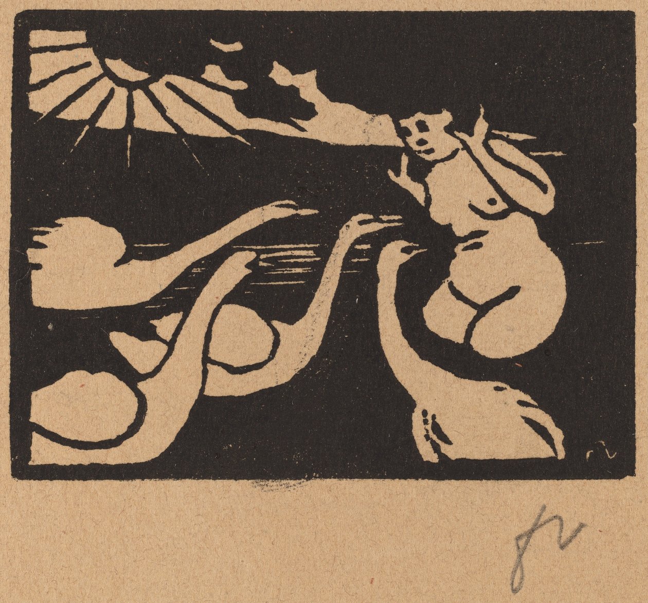 Fürdős hattyúkkal Fürdős hattyúkkal, 1893. alkotó: Félix Vallotton