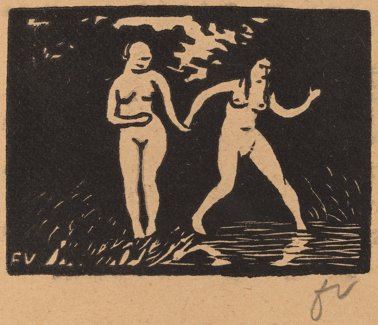 Belépés a vízbe Belépés a vízbe, 1893. alkotó: Félix Vallotton