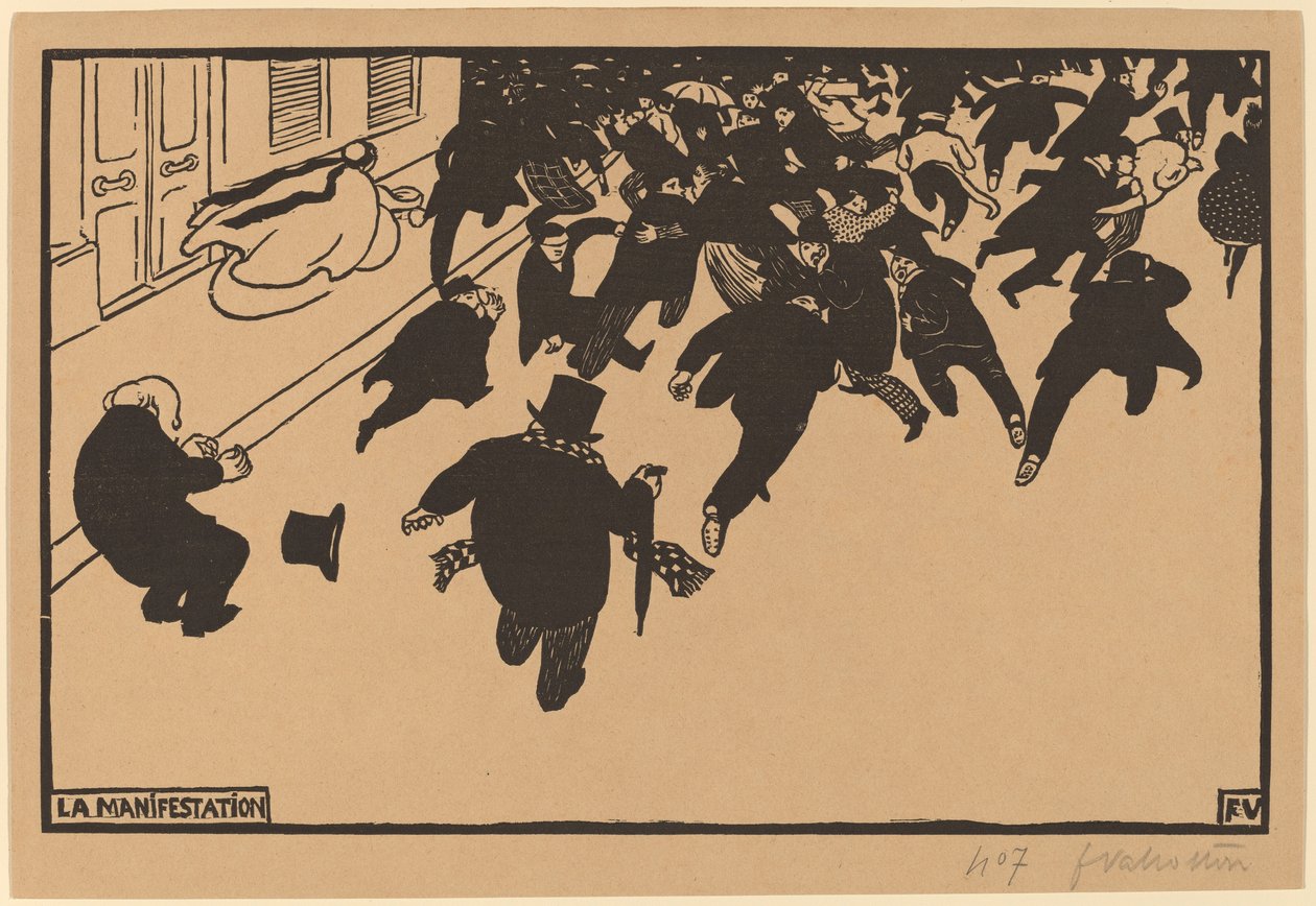 La Manifestation (A demonstráció) alkotó: Félix Vallotton