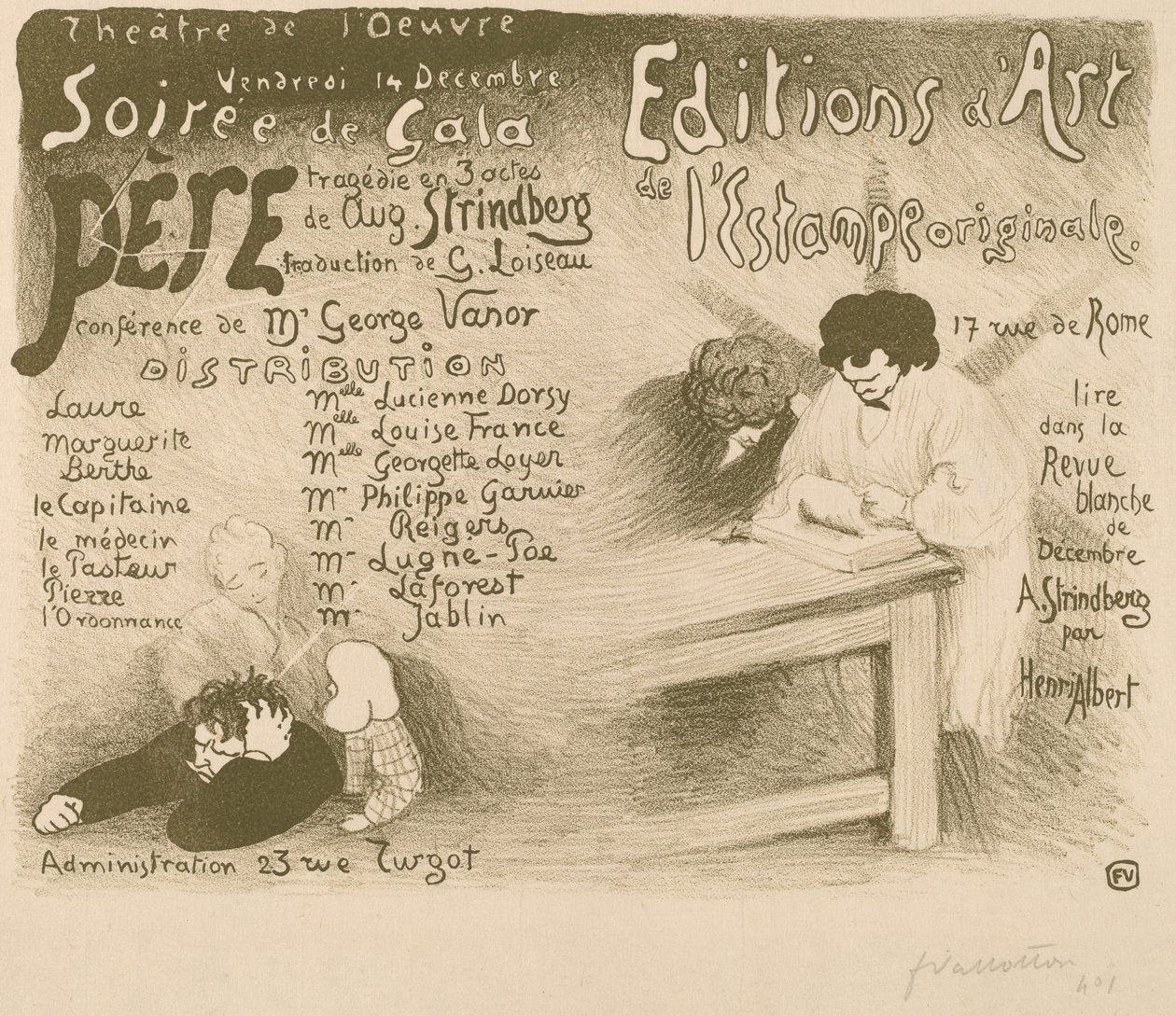 Apa: tragédia 3 felvonásban aug. Strindberg, 1894. alkotó: Félix Vallotton