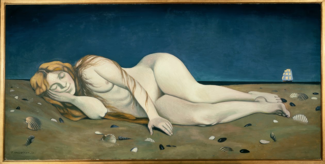 Alvó fürdőző a homokban alkotó: Félix Vallotton
