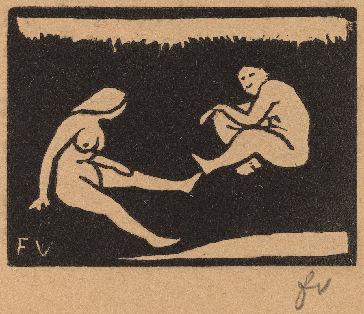 Két ülő fürdőző Két ülő fürdőző, 1893. alkotó: Félix Vallotton