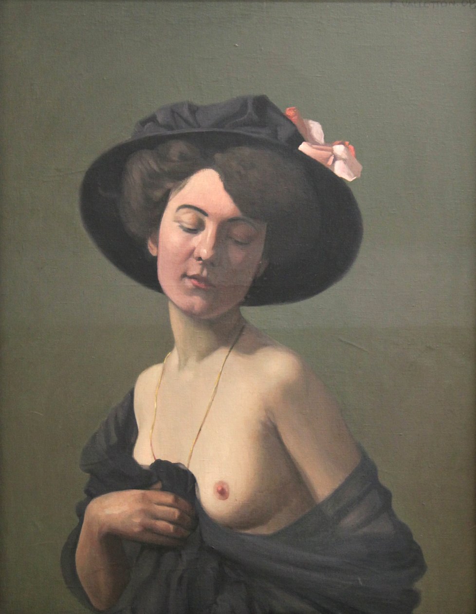 „Fiatal nő fekete kalapban”, 1908 alkotó: Félix Vallotton