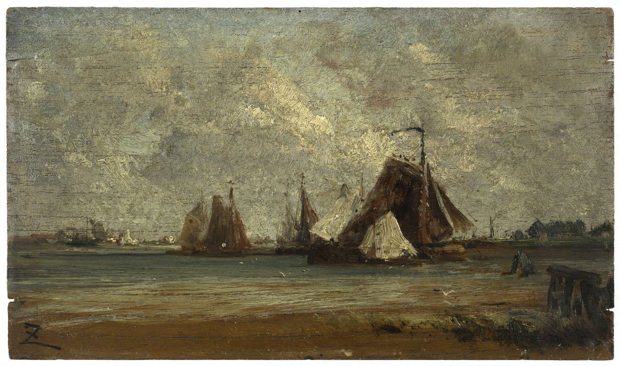 Halászcsónak, 1852 körül (olaj, fa) alkotó: Félix Ziem
