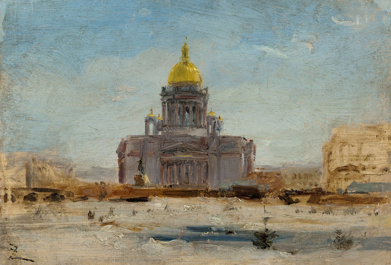 Szentpétervár, Szent Izsák, 1-1844 és9-1844 között (olaj, papír, vászon) alkotó: Félix Ziem