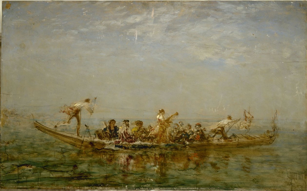 A caïque, 1880 és 1890 között (olaj, fa) alkotó: Félix Ziem
