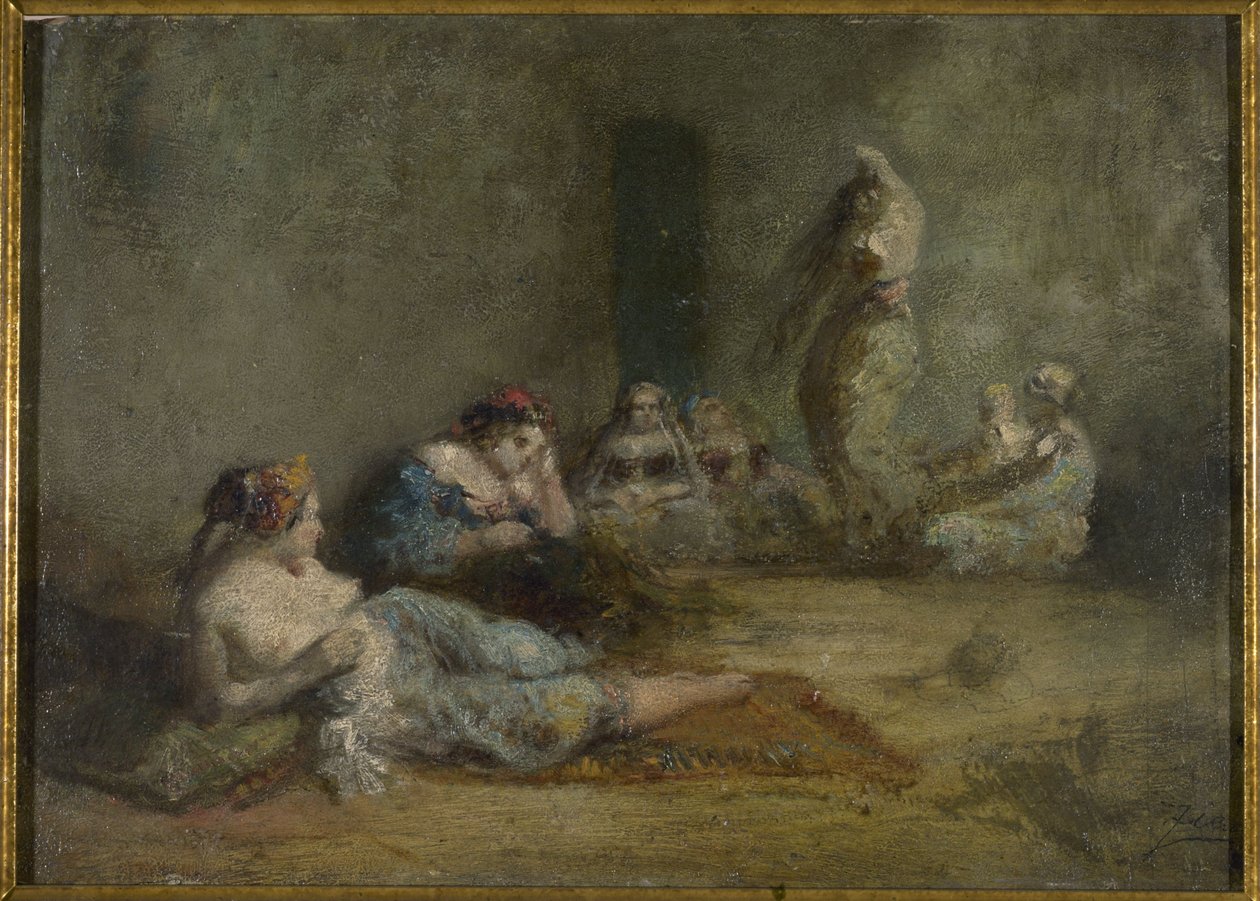 A hárem, 1855 és 1856 között (olaj, fa) alkotó: Félix Ziem