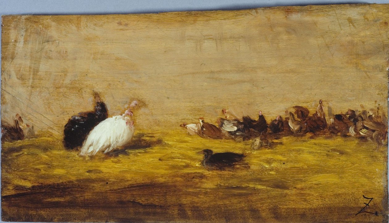 Pulykák, 1850 és 1855 között (olaj, fa) alkotó: Félix Ziem