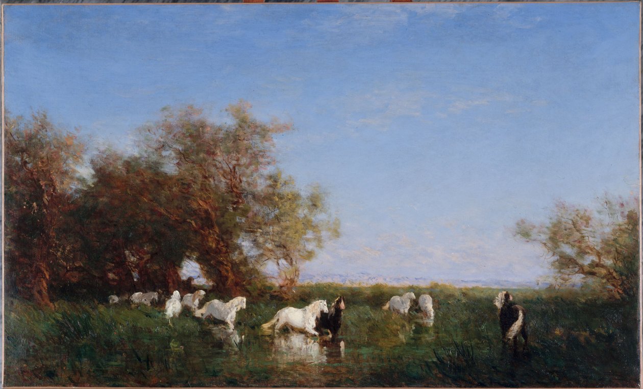 Vadlovak a Camargue-ban, 1890 és 1895 között (olaj, vászon) alkotó: Félix Ziem