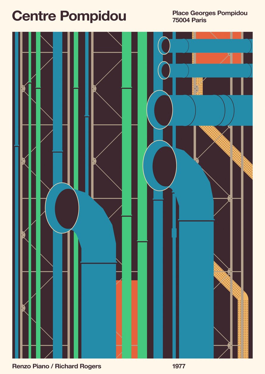 Pompidou központ – Párizs, 2020 (digitális) alkotó: Florent Bodart