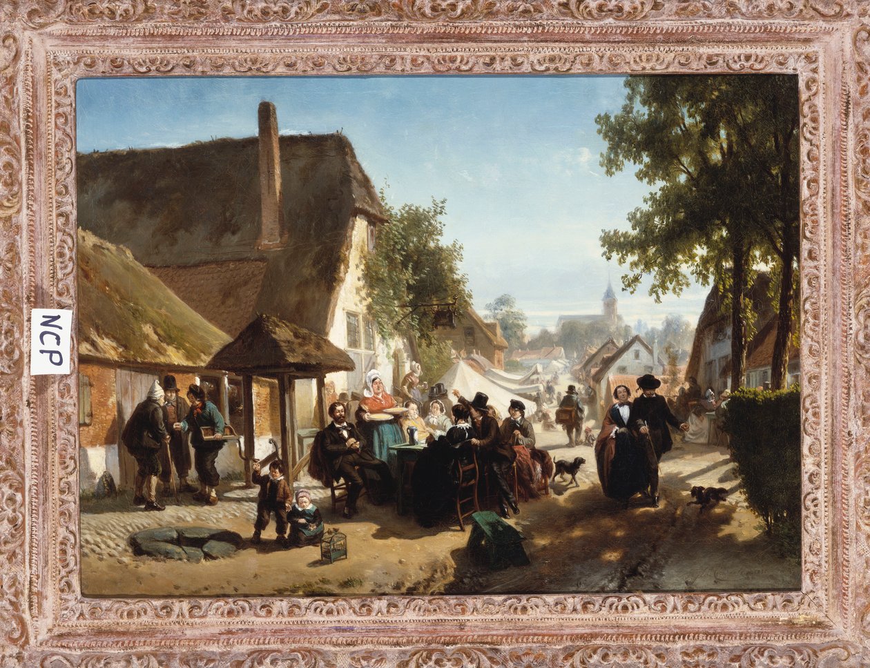 Ebéd a fogadóban, 1886 alkotó: Florent Nicolas Crabeels