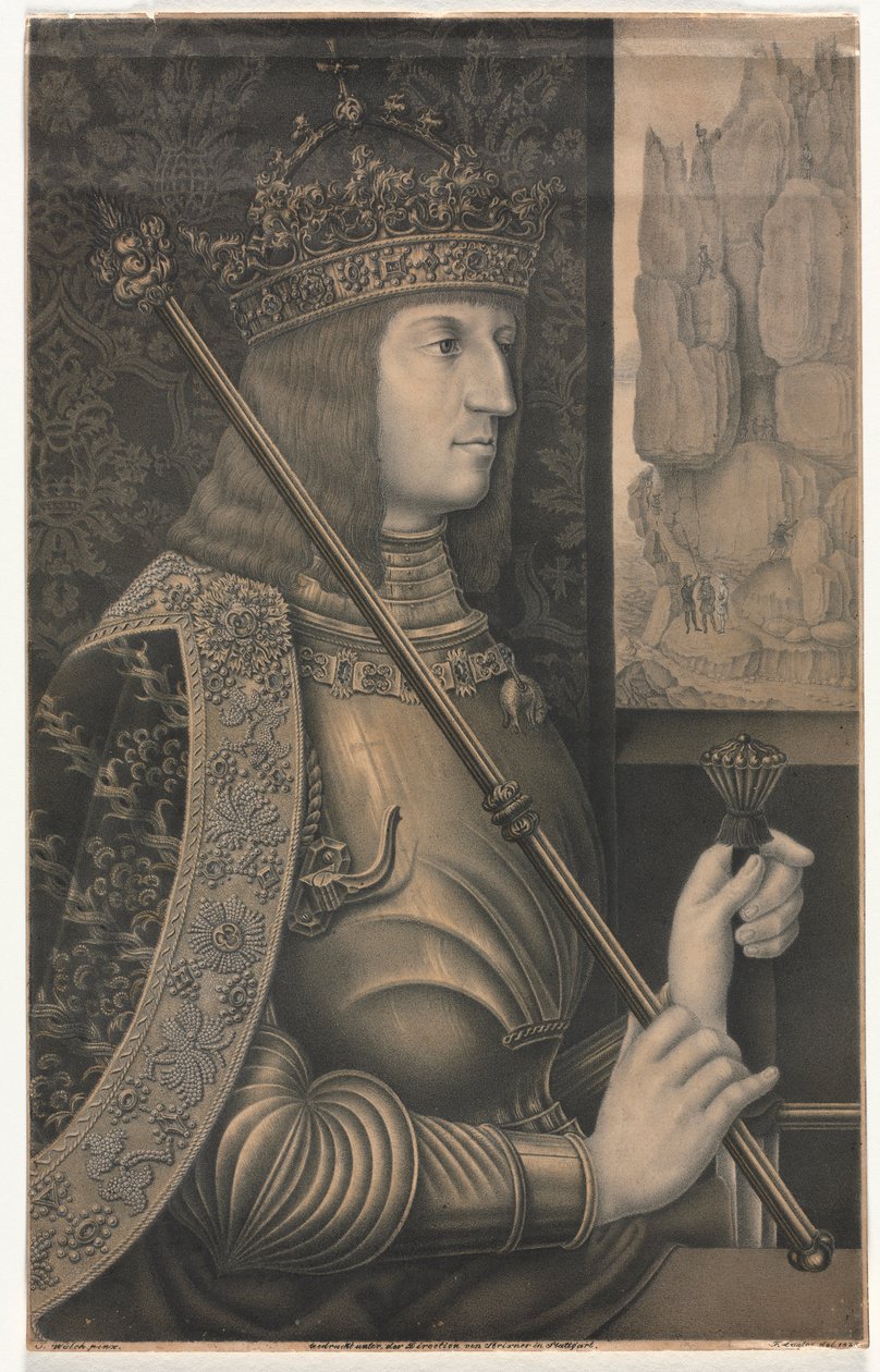 Maximilian I. császár portréja koronával és jogarral, 1825. alkotó: Florentin Lauter