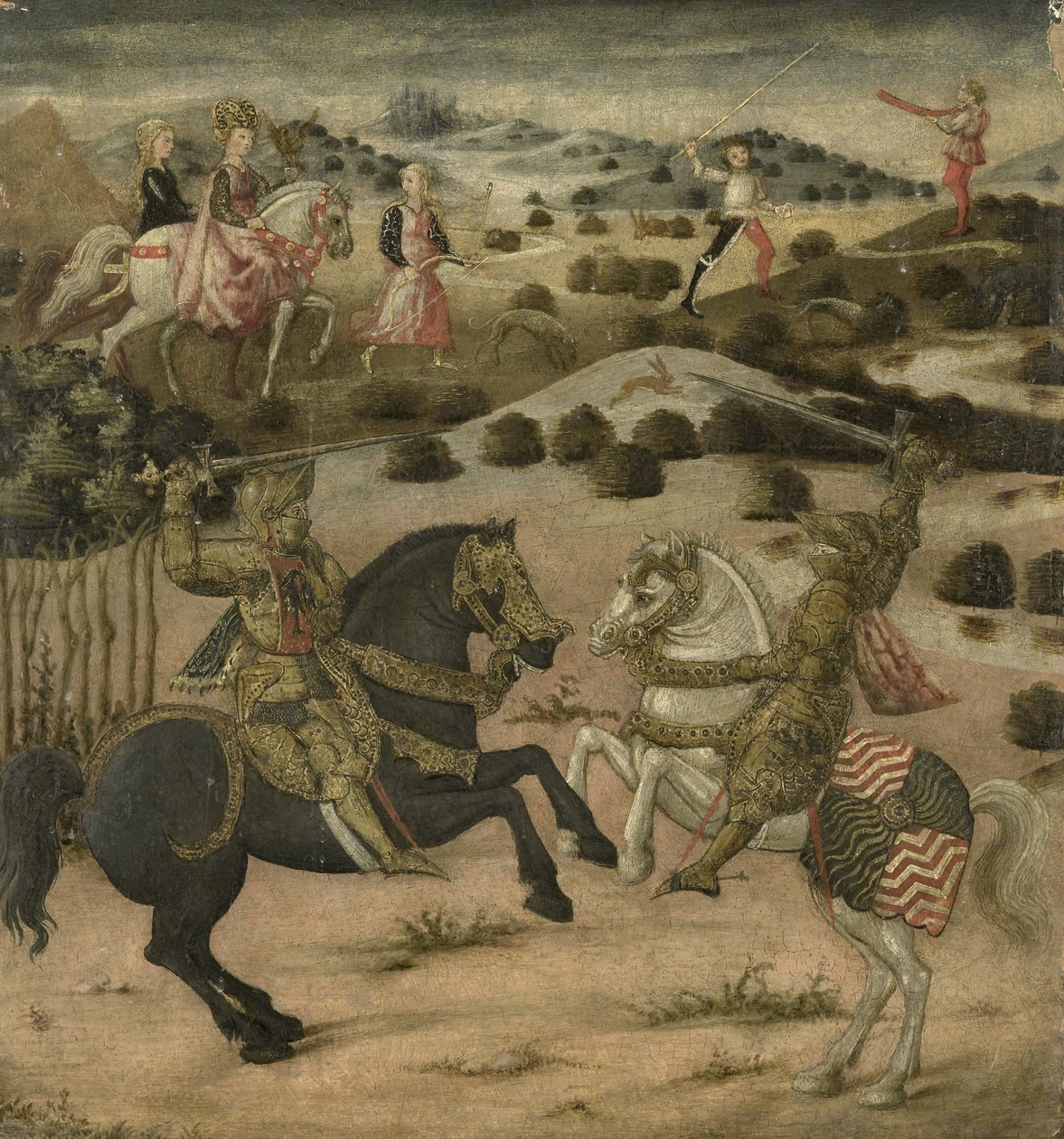 Egy lovag legendája (egy cassone véglapja), 1450-74 (panel) alkotó: Florentine School
