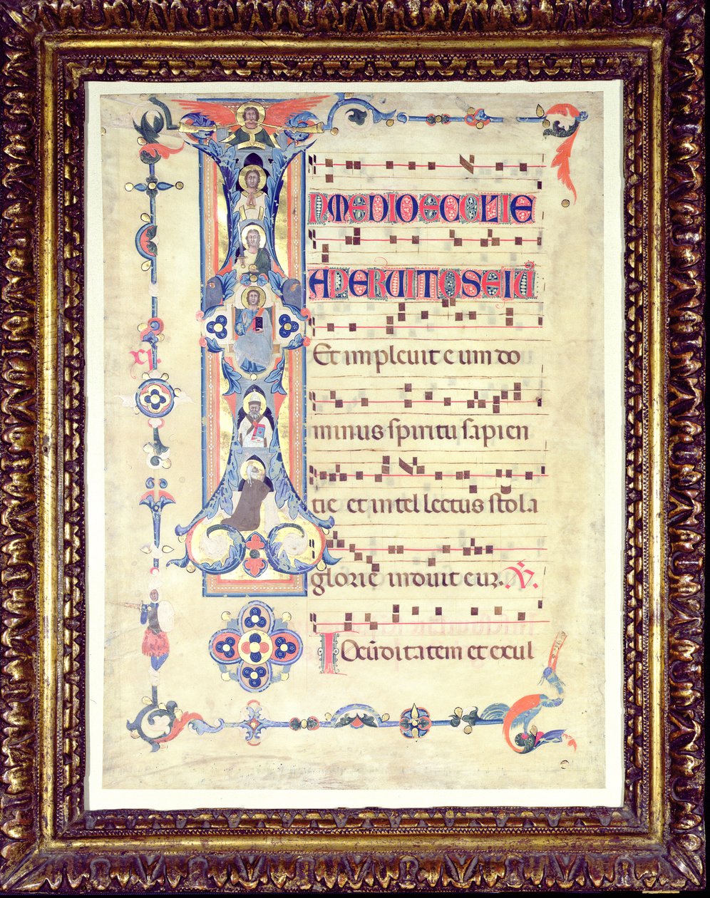 Fokozatos, az I. történeti kezdőbetűvel, amely Szent János evangélistát ábrázol, 1315 körül alkotó: Florentine School