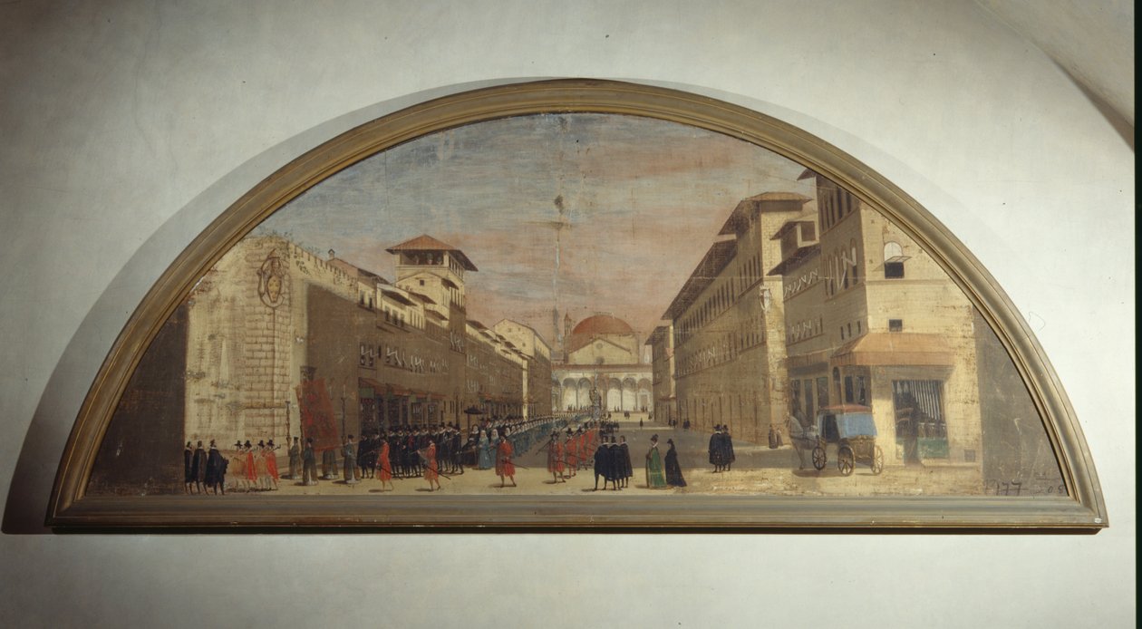 Lunette kilátással a Via de Servire, Firenze alkotó: Florentine School