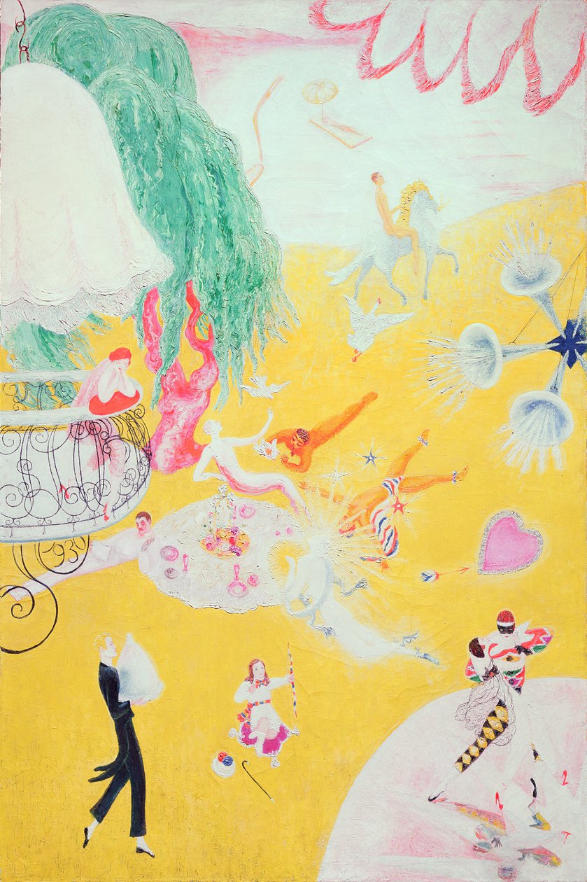 Egy rózsaszín cukorkaszív szerelmes repülése, 1930 alkotó: Florine Stettheimer