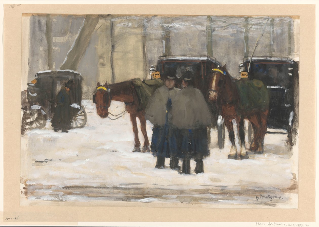 Kocsik és kocsisok a hóban alkotó: Floris Arntzenius