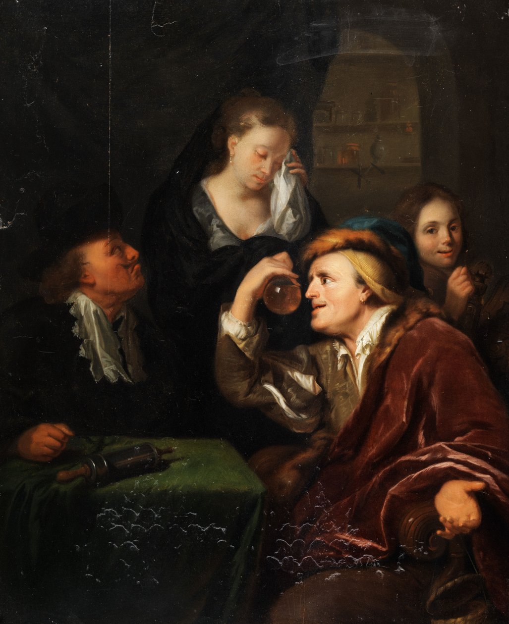Orvosi vizsgálat alkotó: Follower of Godfried Schalcken