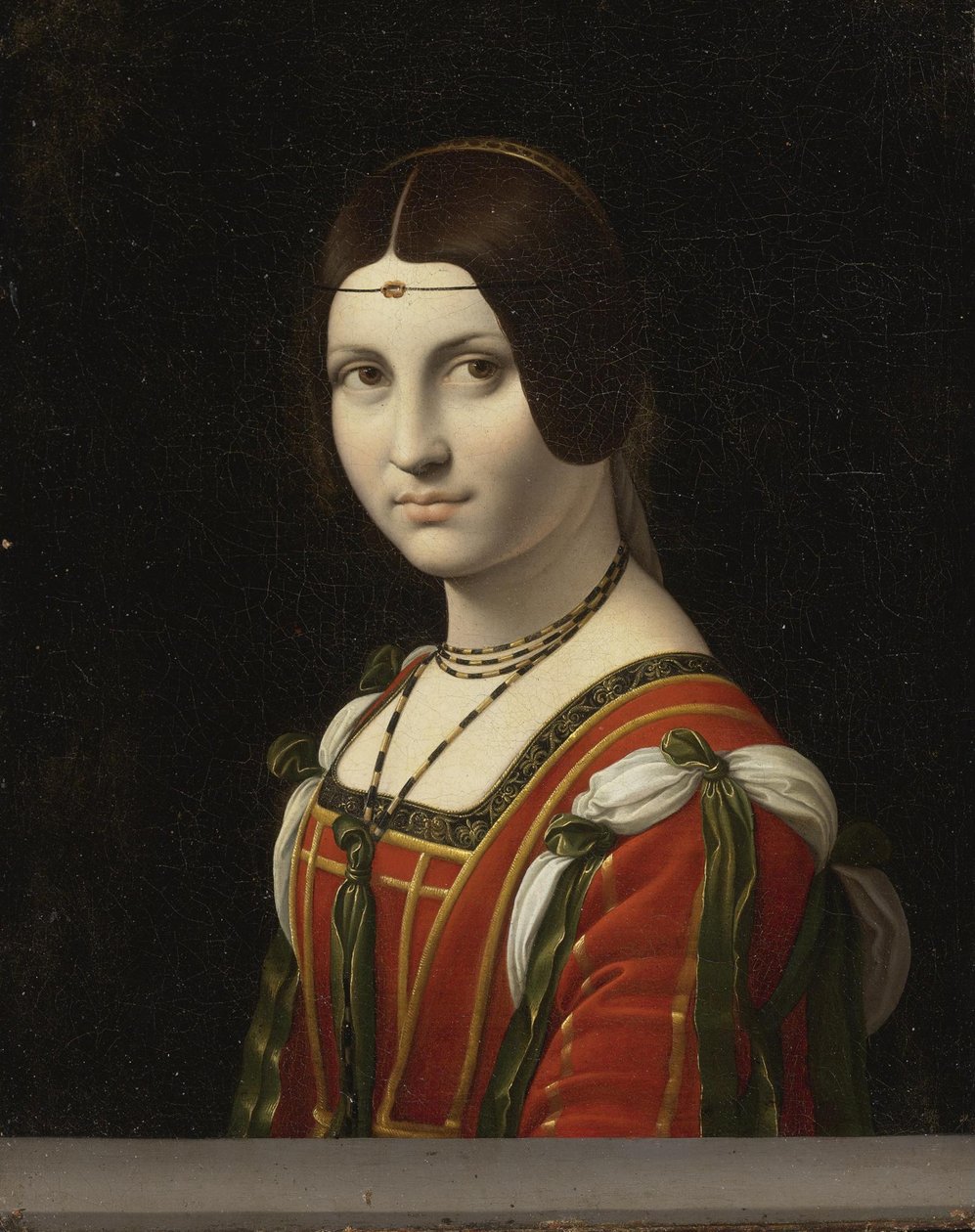 Egy ismeretlen nő portréja, La Belle Ferronnière, 1750 előtt alkotó: Follower Leonardo Da Vinci
