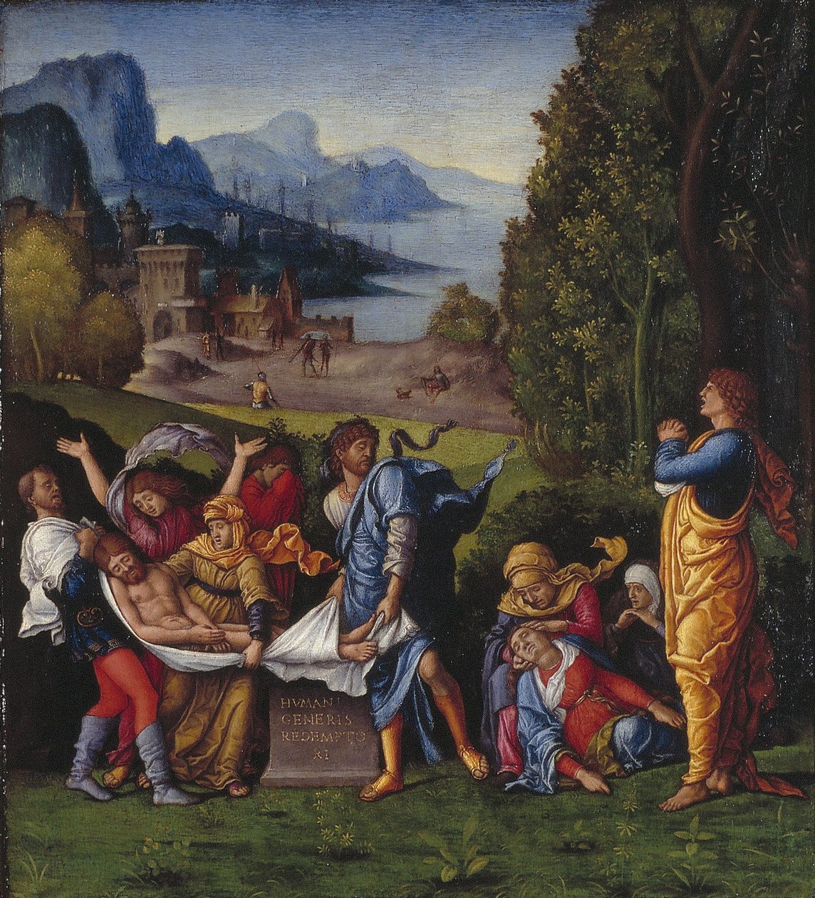 Holland: Krisztus sírba temetése A sírba temetés alkotó: Follower of Andrea Mantegna