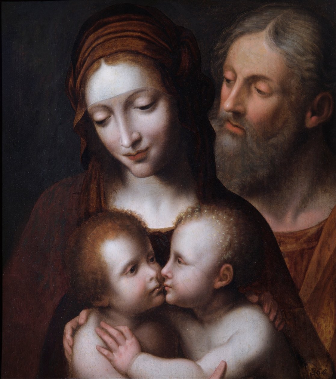 „A Szent Család a csecsemő Szent Jánossal”, 16. század alkotó: Follower of Bernardino Luini