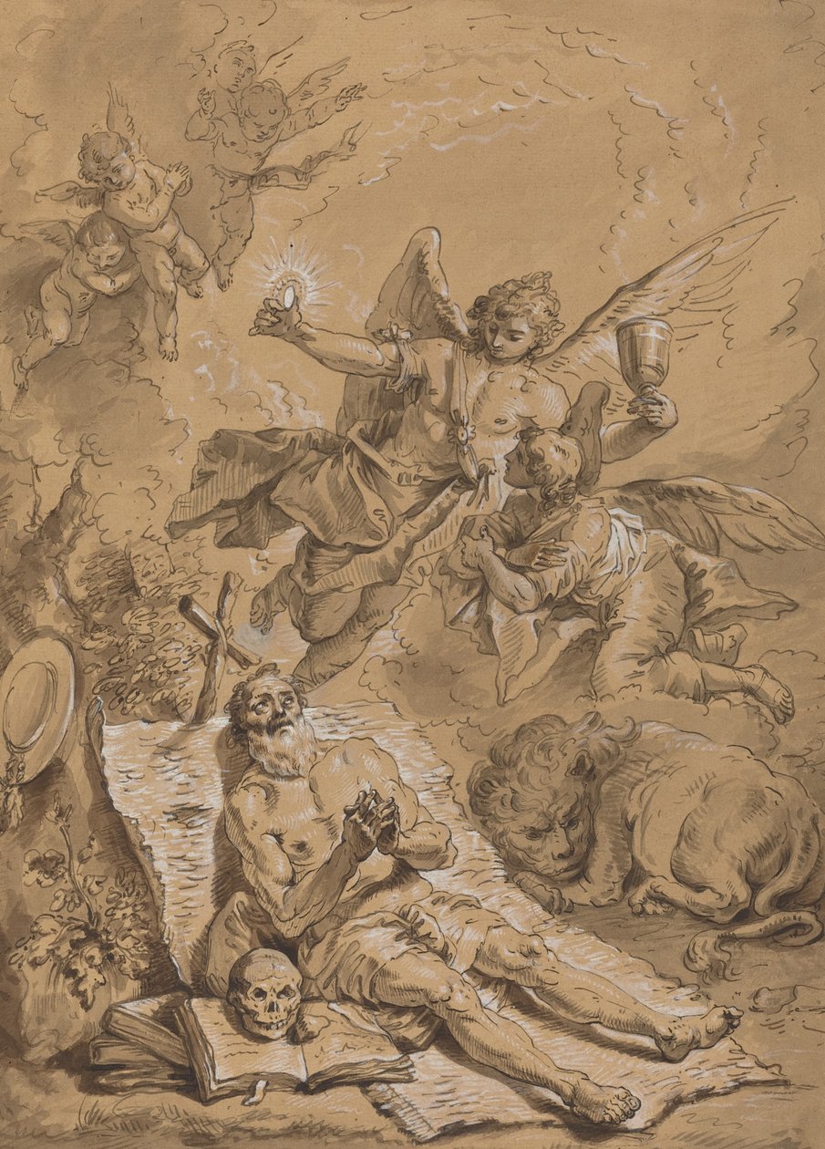Szent Jeromos utolsó áldozása alkotó: Follower of Francesco Fontebasso