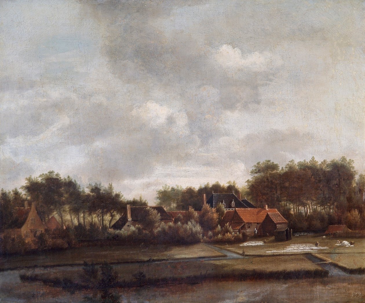 "Táj, fehérítő talajjal", 17. század alkotó: Follower of Jan van Ruisdael