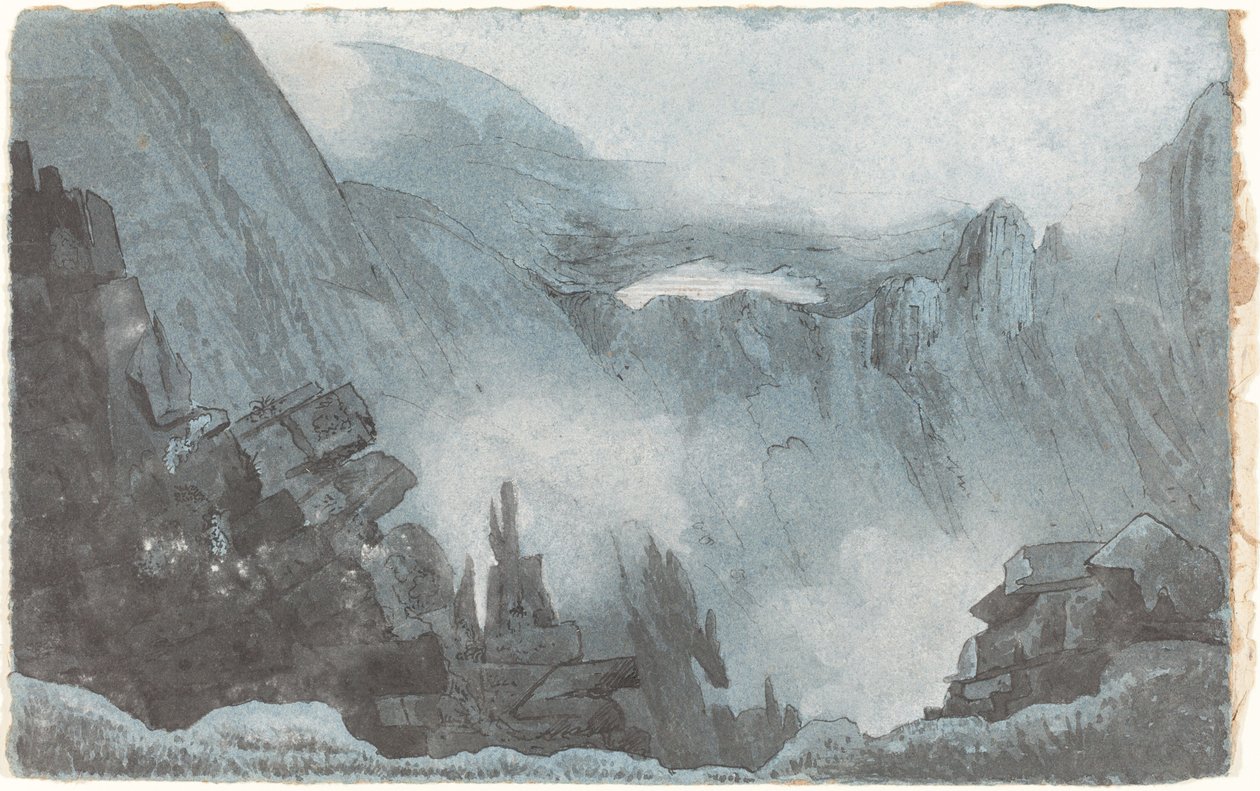 Hegyi jelenet sziklákkal alkotó: Follower of John Sell Cotman