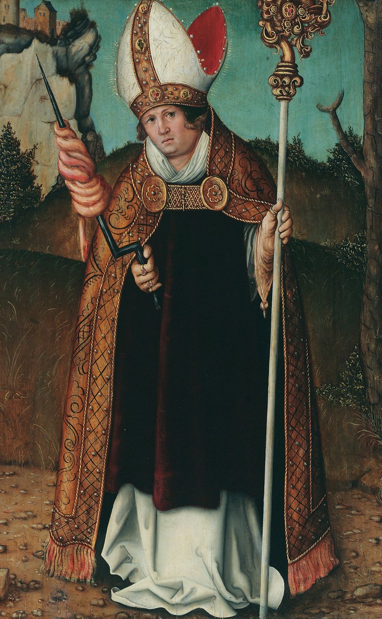Németül:  Hl. Erasmus Szent Erasmus alkotó: Follower of Lucas Cranach the Elder