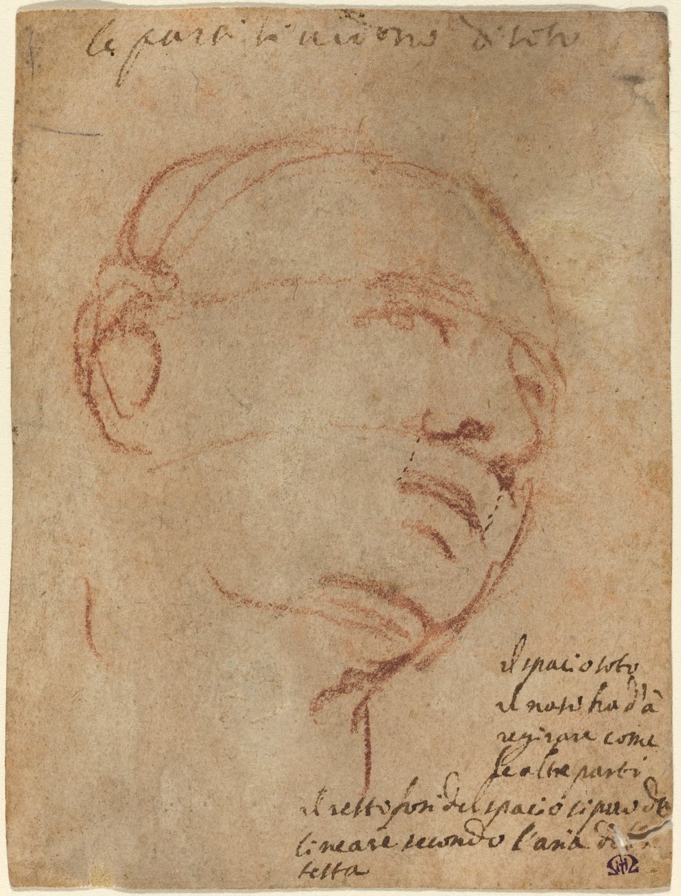 Egy ember feje alkotó: Follower of Michelangelo