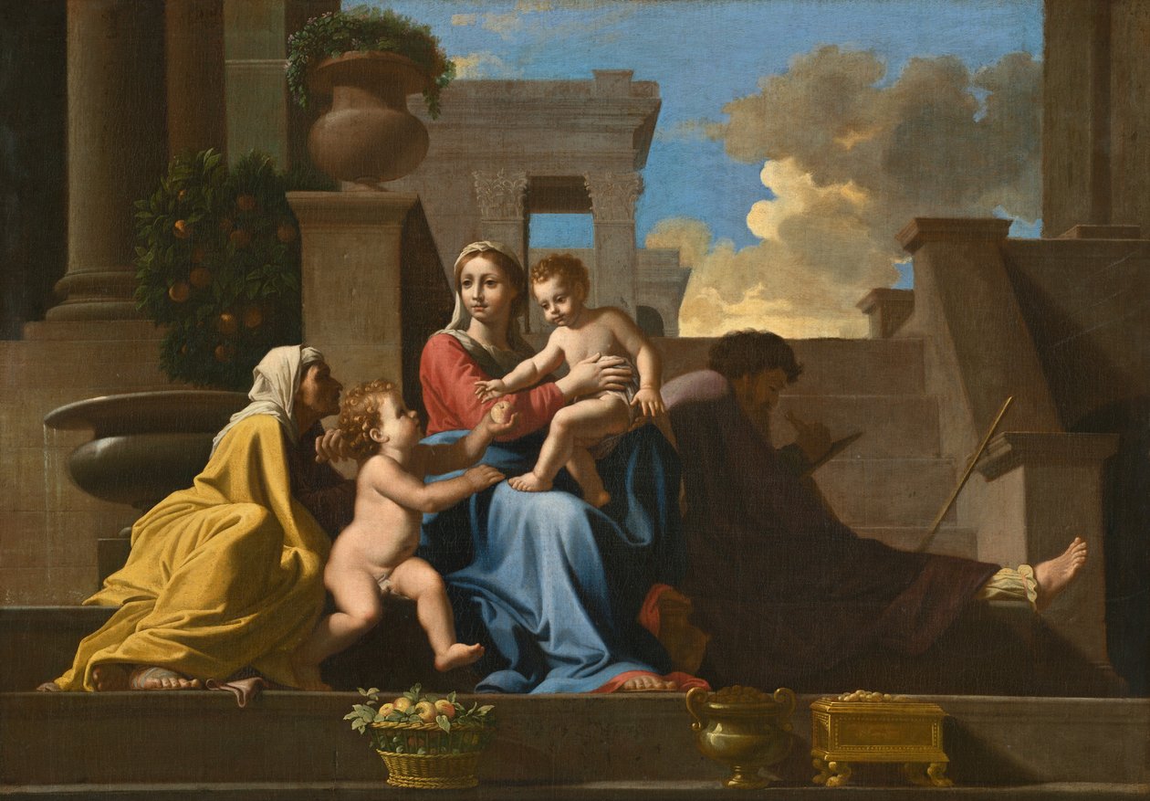 A Szent Család a lépcsőn alkotó: Follower of Nicolas Poussin