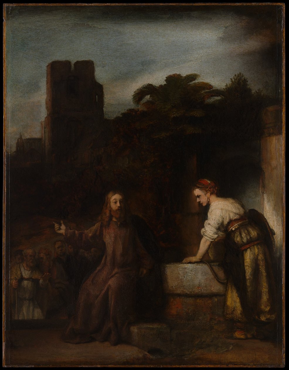 Krisztus a szamáriai asszonnyal alkotó: Follower of Rembrandt