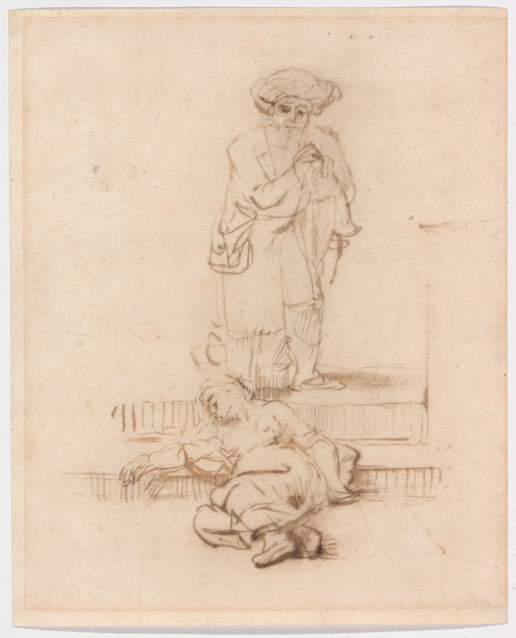 Másolat a lévita és a megsértett nő után alkotó: Follower of Rembrandt van Rijn