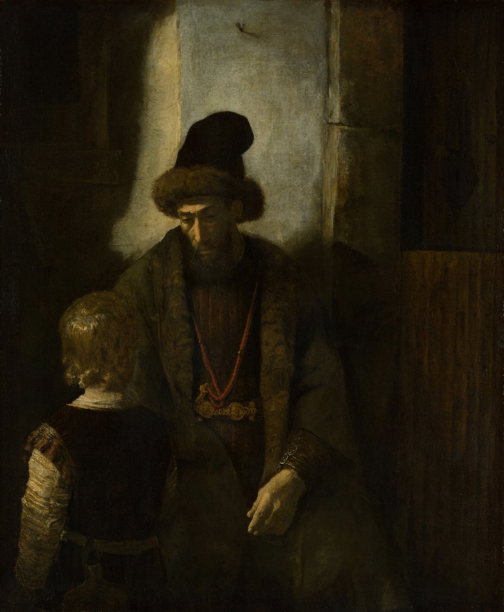 Jákob búcsúja Benjámintól alkotó: Follower of Rembrandt van Rijn